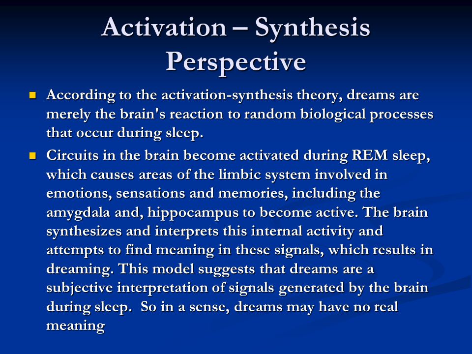 Activation sythesis